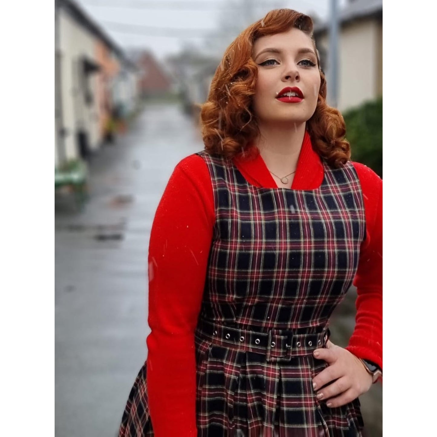 Retro Check Annie Kleid