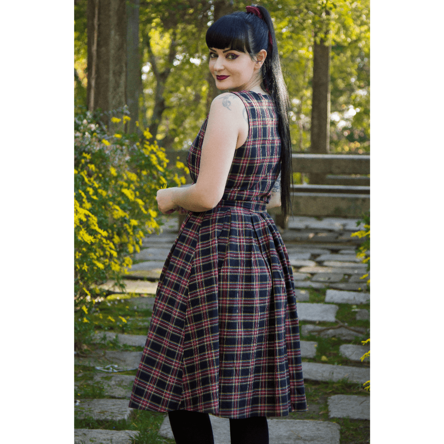 Retro Check Annie Kleid