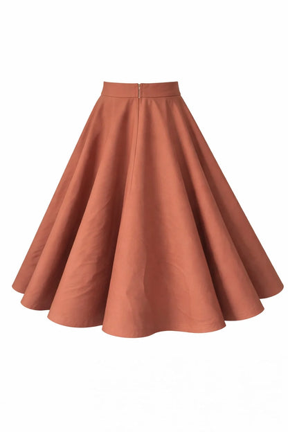 Maisie Skirt – brauner Vintage-Tellerrock mit Taschen