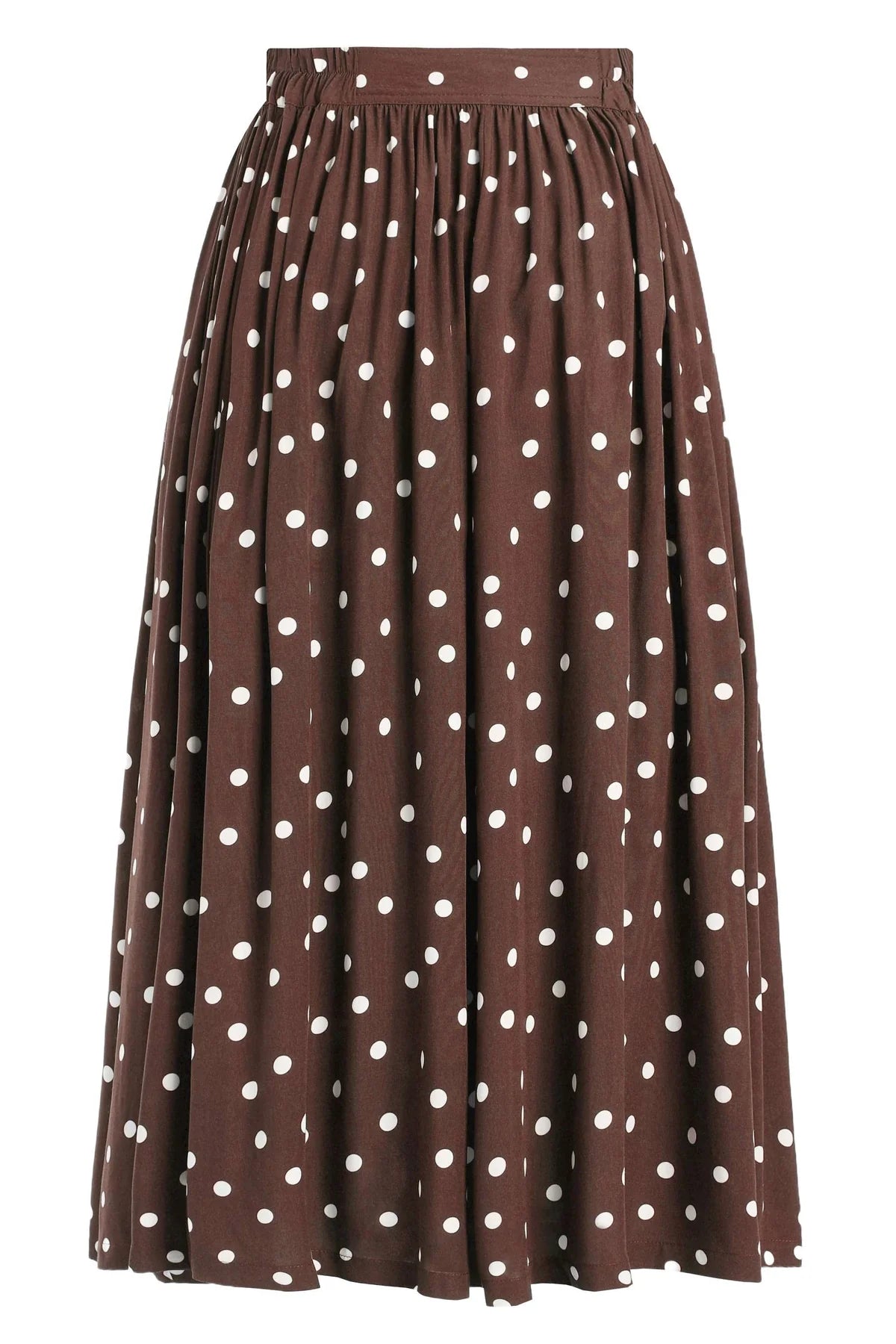 Estelle Polka Dot Skirt - Midi Rock in braun