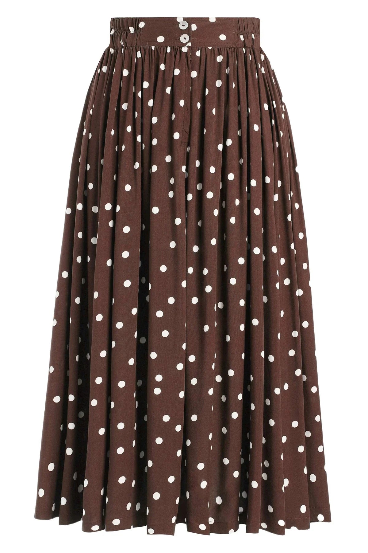 Estelle Polka Dot Skirt - Midi Rock in braun