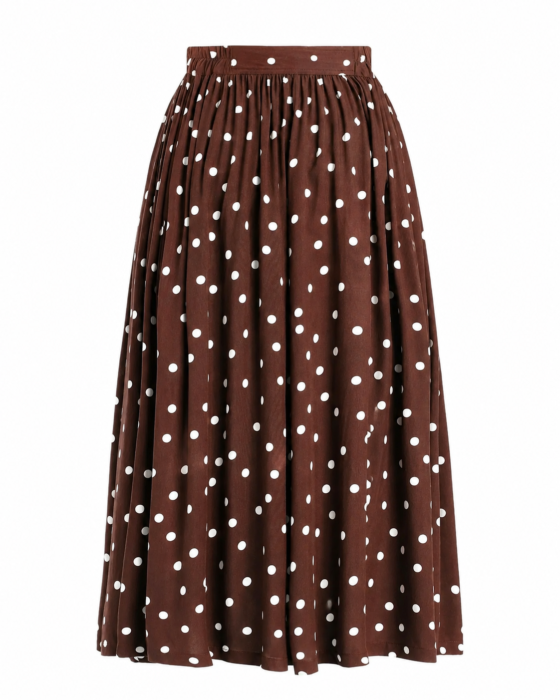 Estelle Polka Dot Skirt - Midi Rock in braun