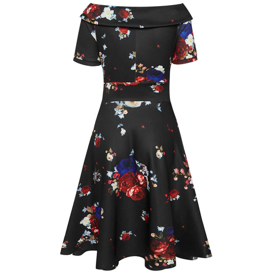 Red & Blue Roses Darlene Dress