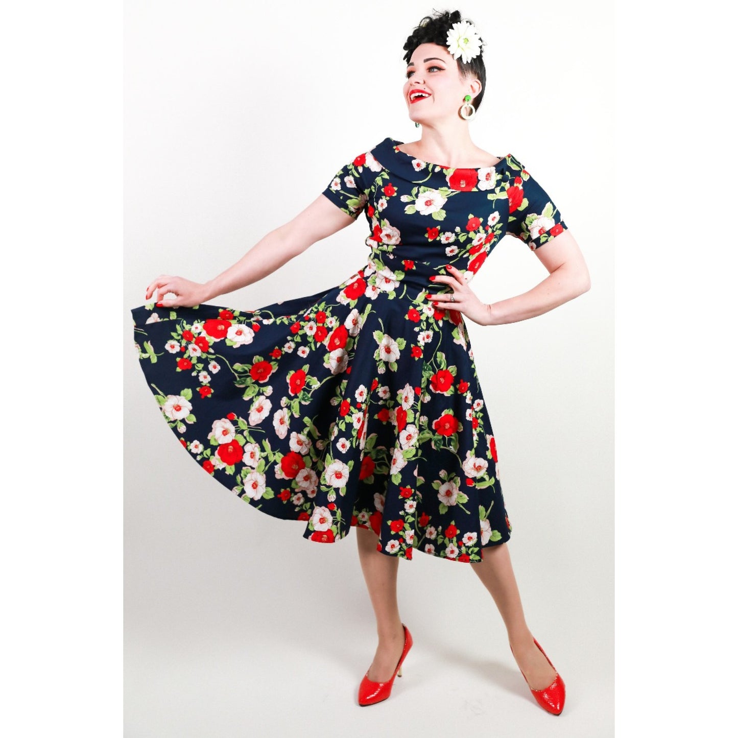 Retro Floral Darlene Dress