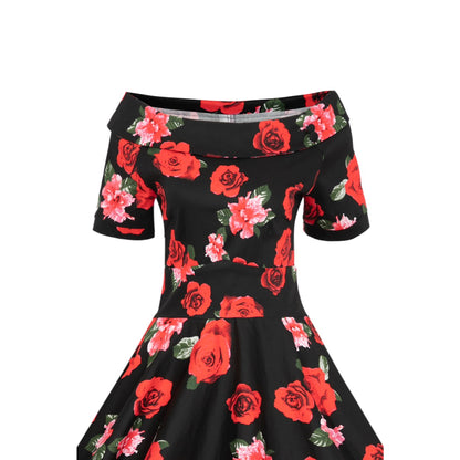 Red & Pink Roses Darlene Dress