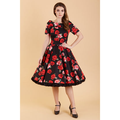 Red & Pink Roses Darlene Dress