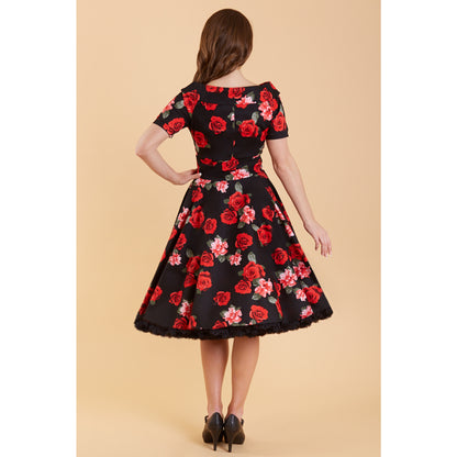 Red & Pink Roses Darlene Dress