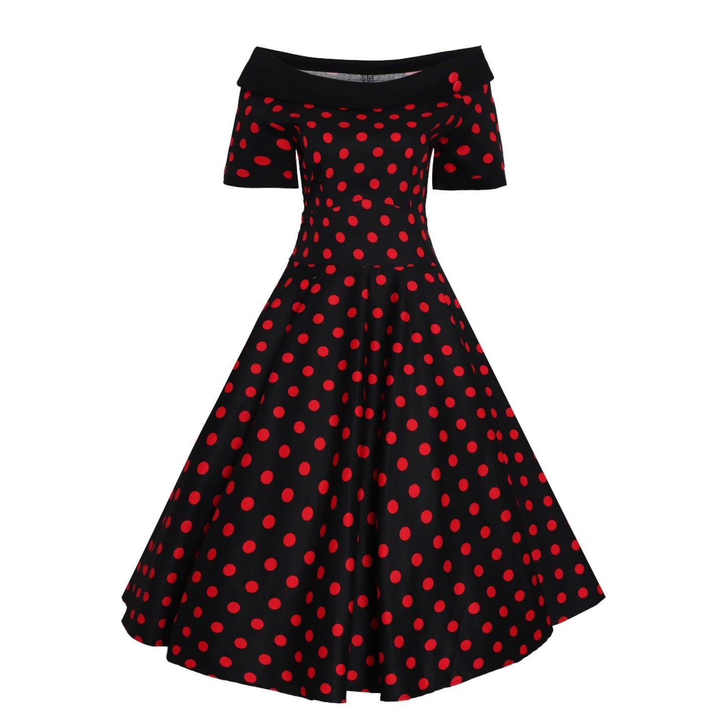 Red Spot Darlene Polka Dress black-red