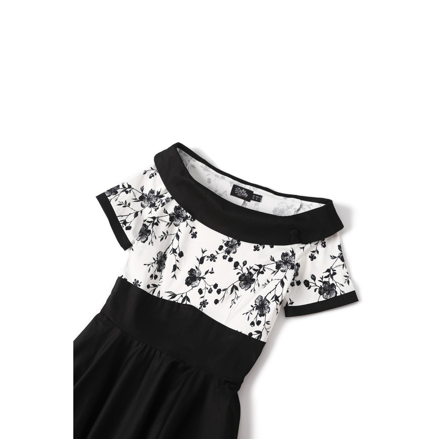 Black & White Rose Darlene Dress