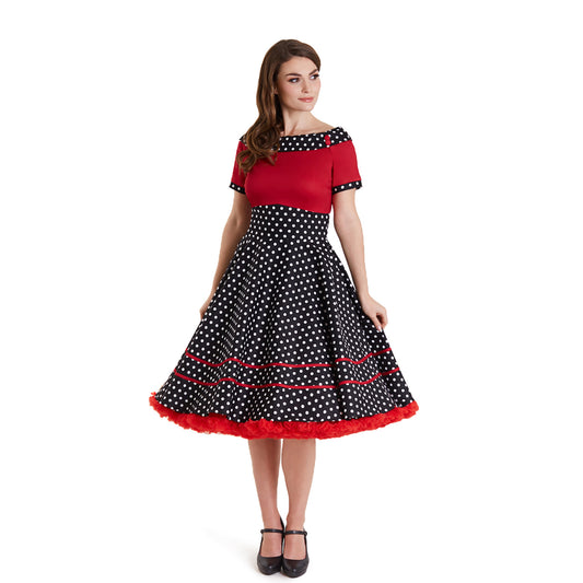 Red Black Polka Darlene Dress