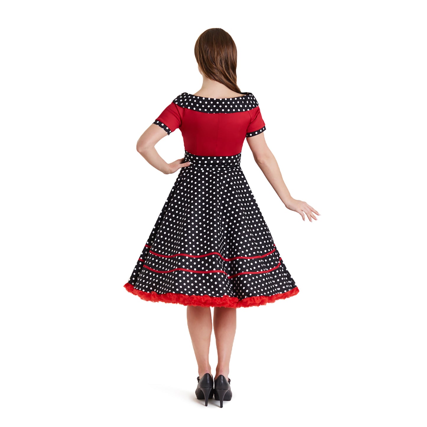 Red Black Polka Darlene Dress