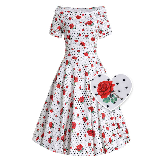 Red Roses & Black Hearts Darlene Dress