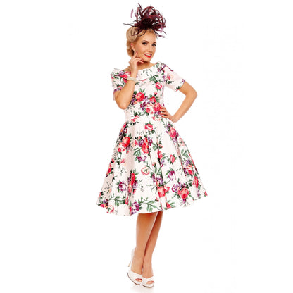 White Floral Vintage Darlene Dress