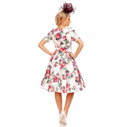 White Floral Vintage Darlene Dress