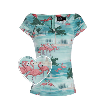 Island Flamingo Top pastell