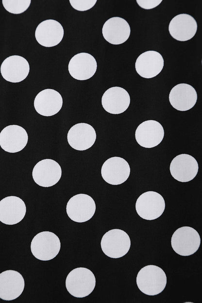 Black Polka Neckholder-Kleid - Rockabilly Dress mit Punkten