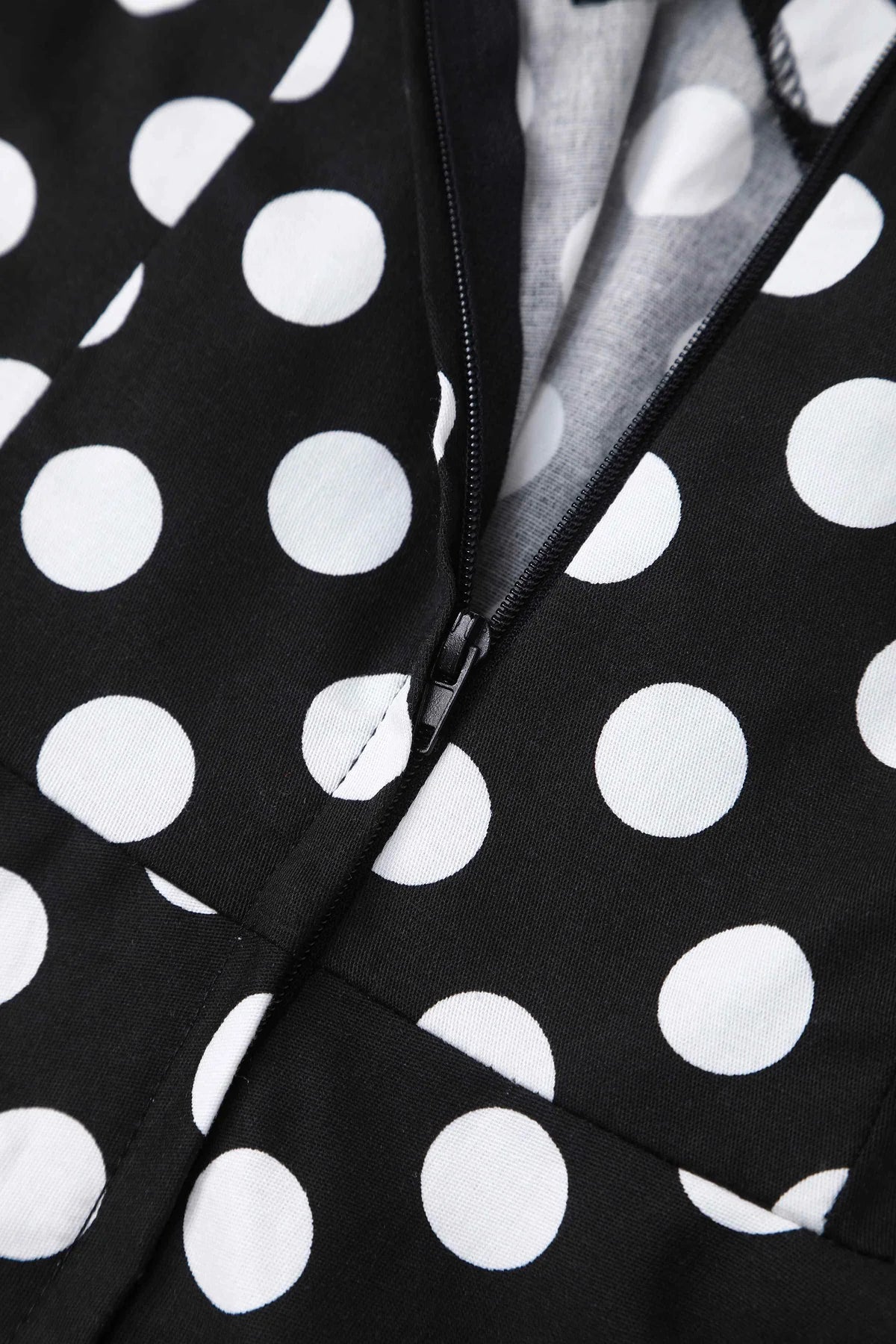 Black Polka Neckholder-Kleid - Rockabilly Dress mit Punkten