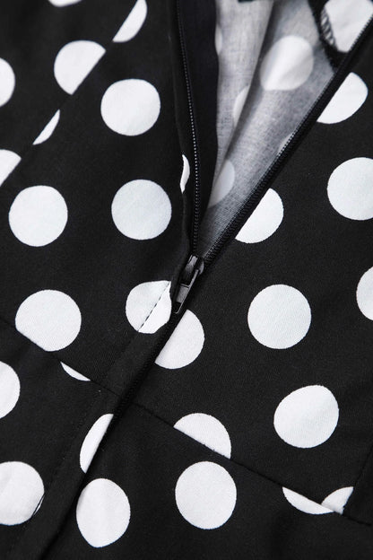 Black Polka Neckholder-Kleid - Rockabilly Dress mit Punkten