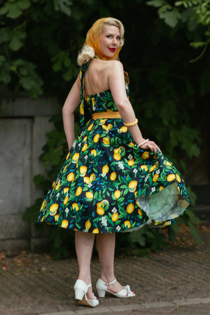 Daisy Lemon Dress - Neckholder Kleid mit Zitronen