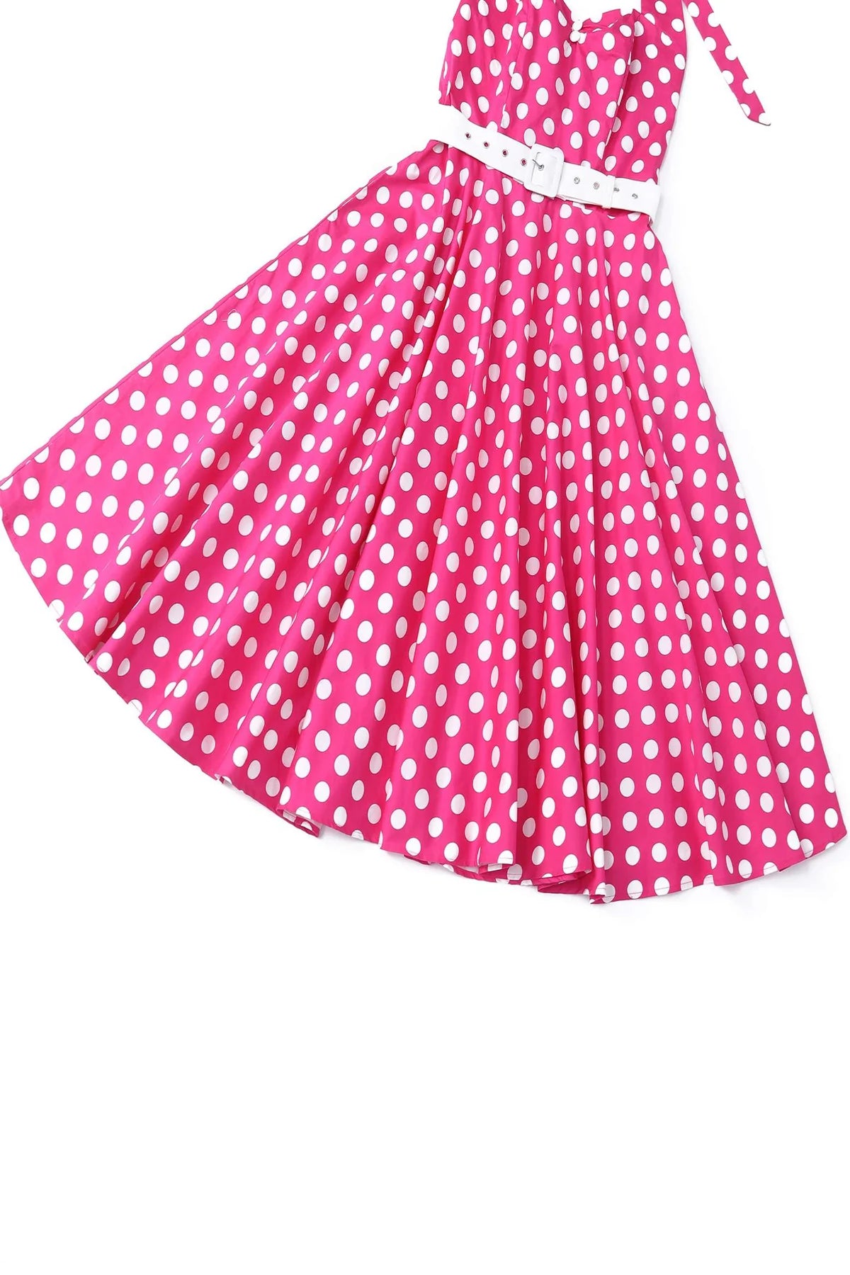 Daisy Pink Polka Neckholder Dress - Rockabilly Kleid