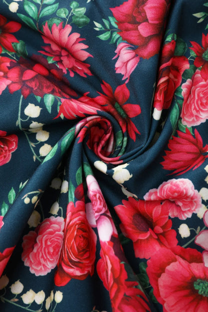 Pink Floral Daisy Dress - Neckholder Kleid mit rosa Blumen