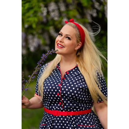 Penelope Polka Dor Kleid navy