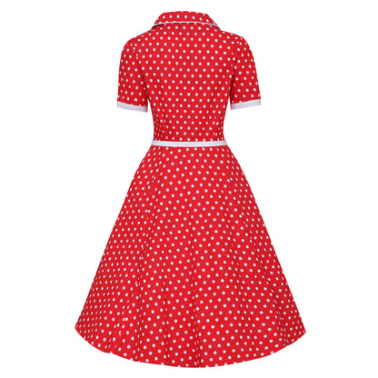 Penelope Polka Dot Kleid rot