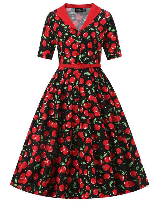 Mollie Cherry Dress - Rockabilly Kleid mit Kirschen