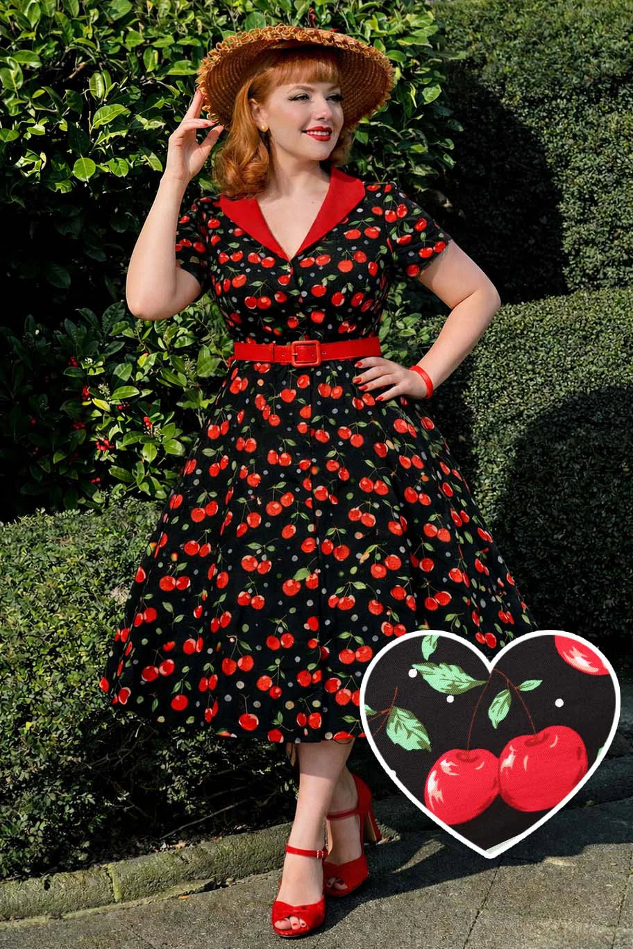 Mollie Cherry Dress - Rockabilly Kleid mit Kirschen