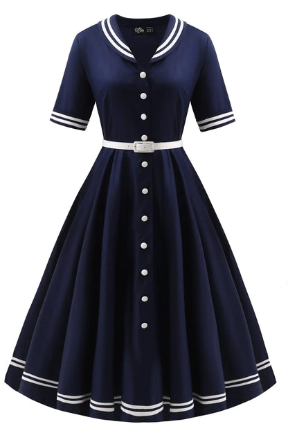 Mollie Sailor Shirt Dress - Rockabilly Kleid im maritimen Stil