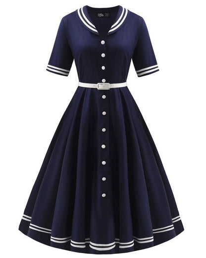 Mollie Sailor Shirt Dress - Rockabilly Kleid im maritimen Stil