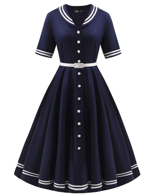 Mollie Sailor Shirt Dress - Rockabilly Kleid im maritimen Stil