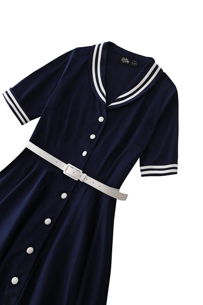 Mollie Sailor Shirt Dress - Rockabilly Kleid im maritimen Stil