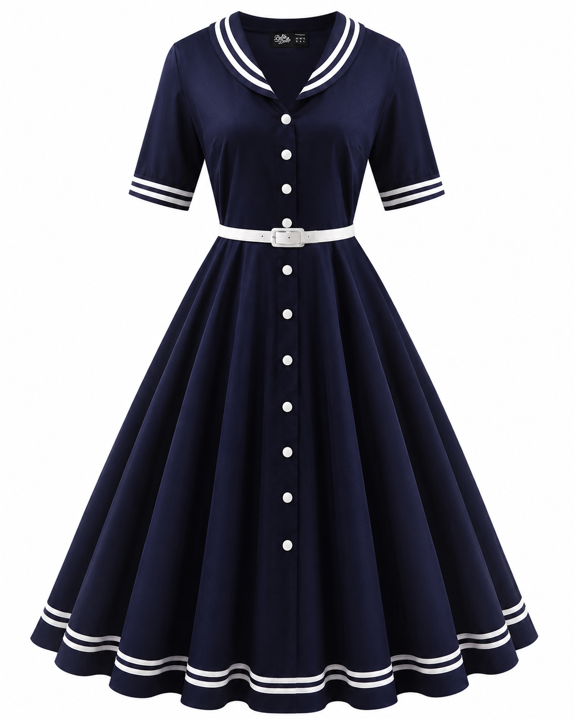 Mollie Sailor Shirt Dress - Rockabilly Kleid im maritimen Stil