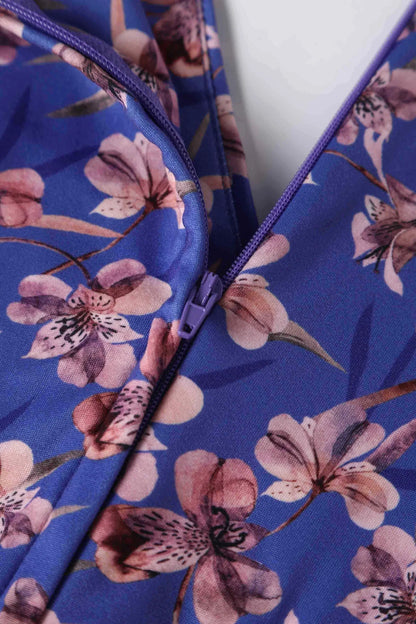 Donna Blue Orchid Dress - 40er Jahre Tea Kleid