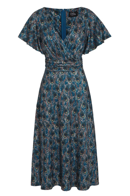Donna Peacock Dress - Kleid mit Pfauenfeder-Muster