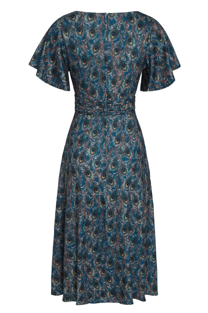 Donna Peacock Dress - Kleid mit Pfauenfeder-Muster