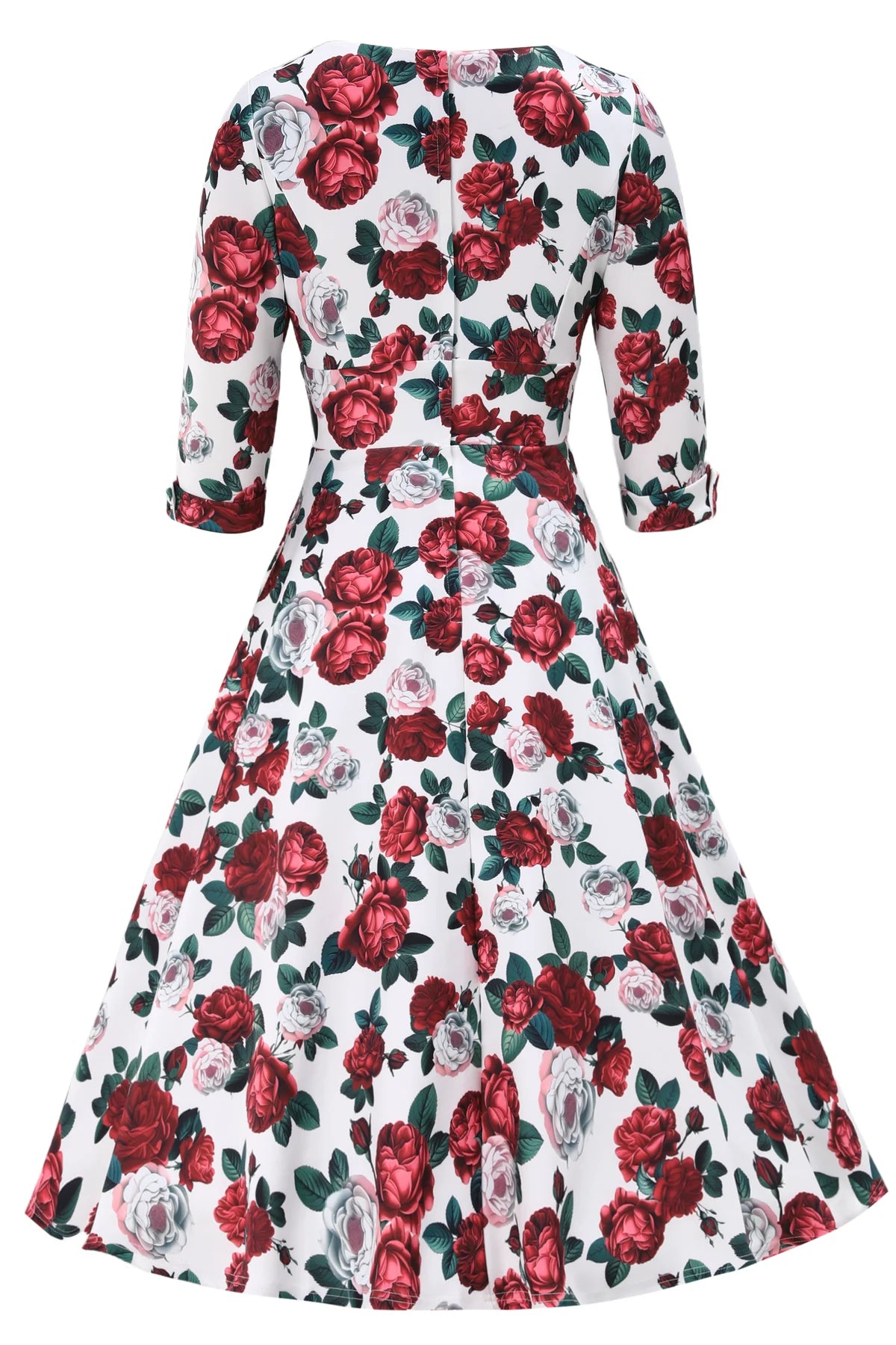 Red Peony Scarlett Kleid mit Rosen