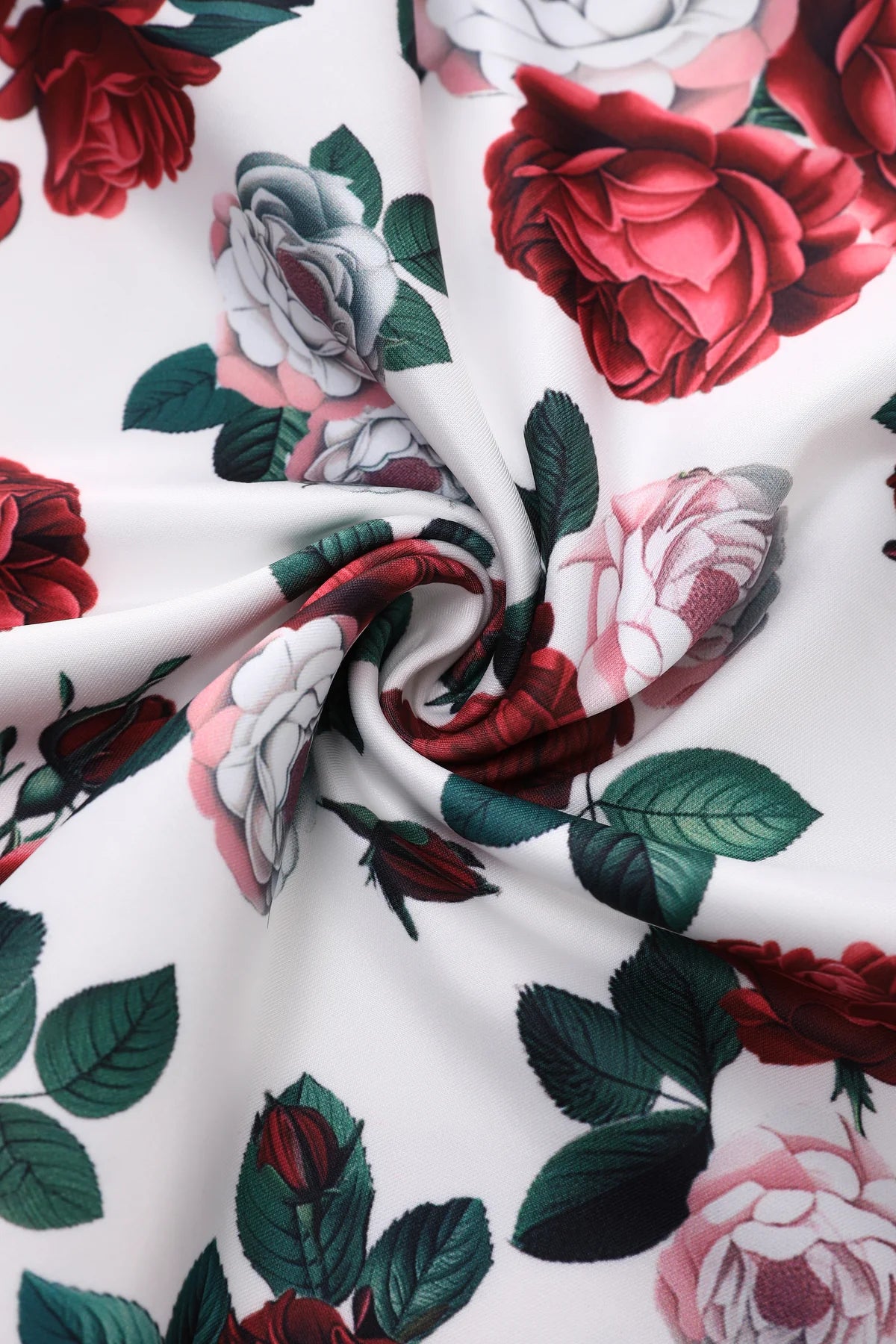 Red Peony Scarlett Kleid mit Rosen