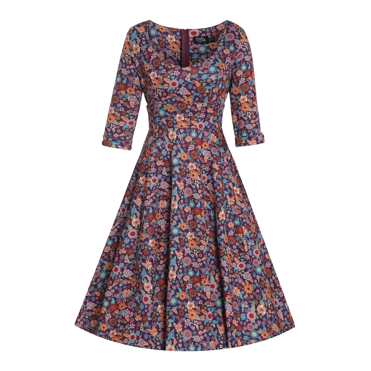 Retro Blumen Scarlett Kleid