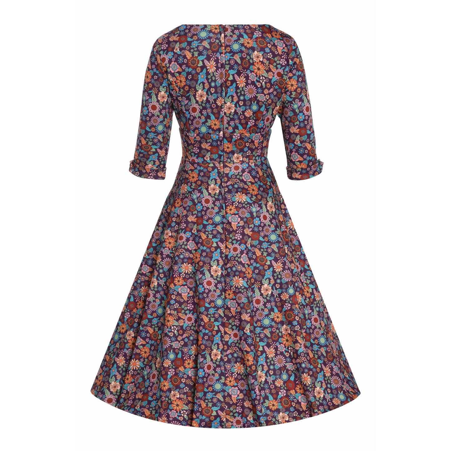 Retro Blumen Scarlett Kleid