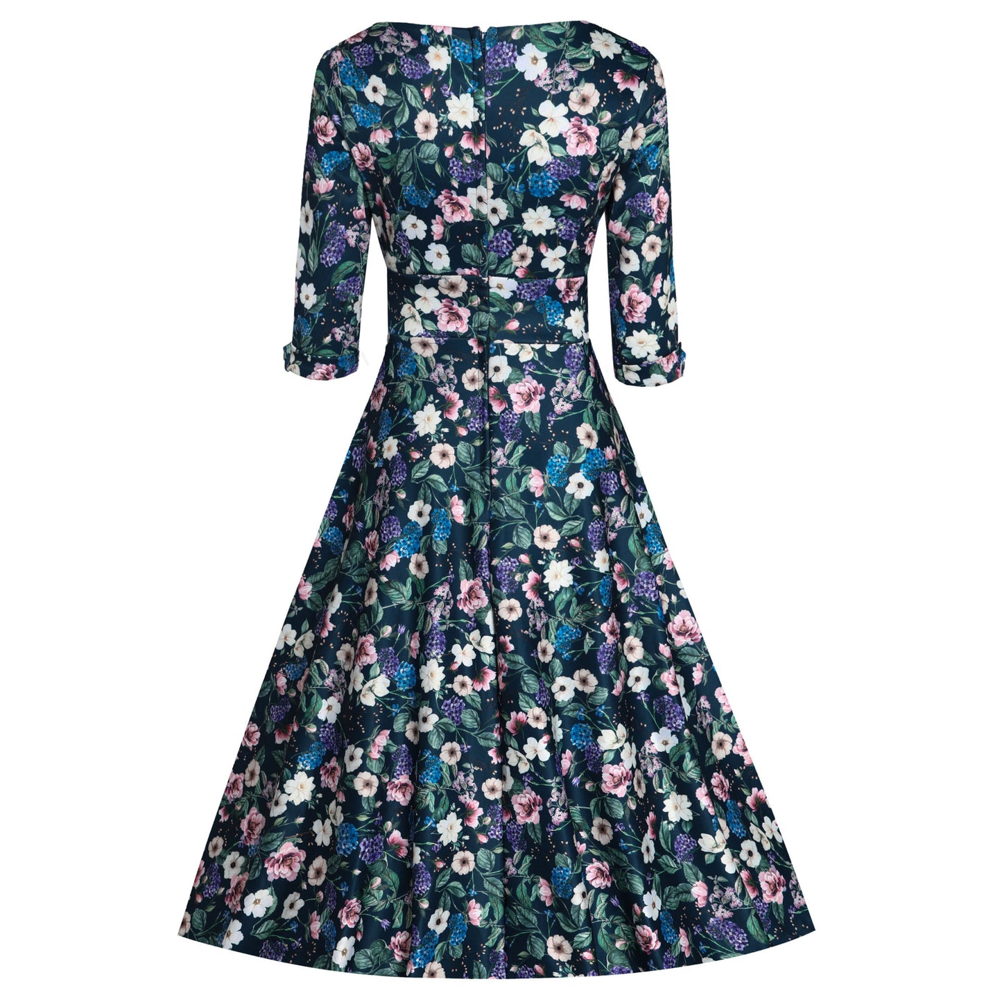 Navy Floral Garden Scarlett Dress