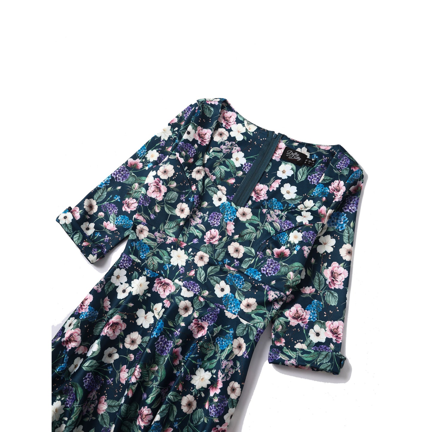 Navy Floral Garden Scarlett Dress