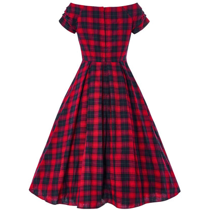 Red Tartan Lily Kleid