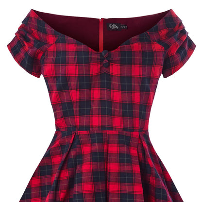 Red Tartan Lily Kleid