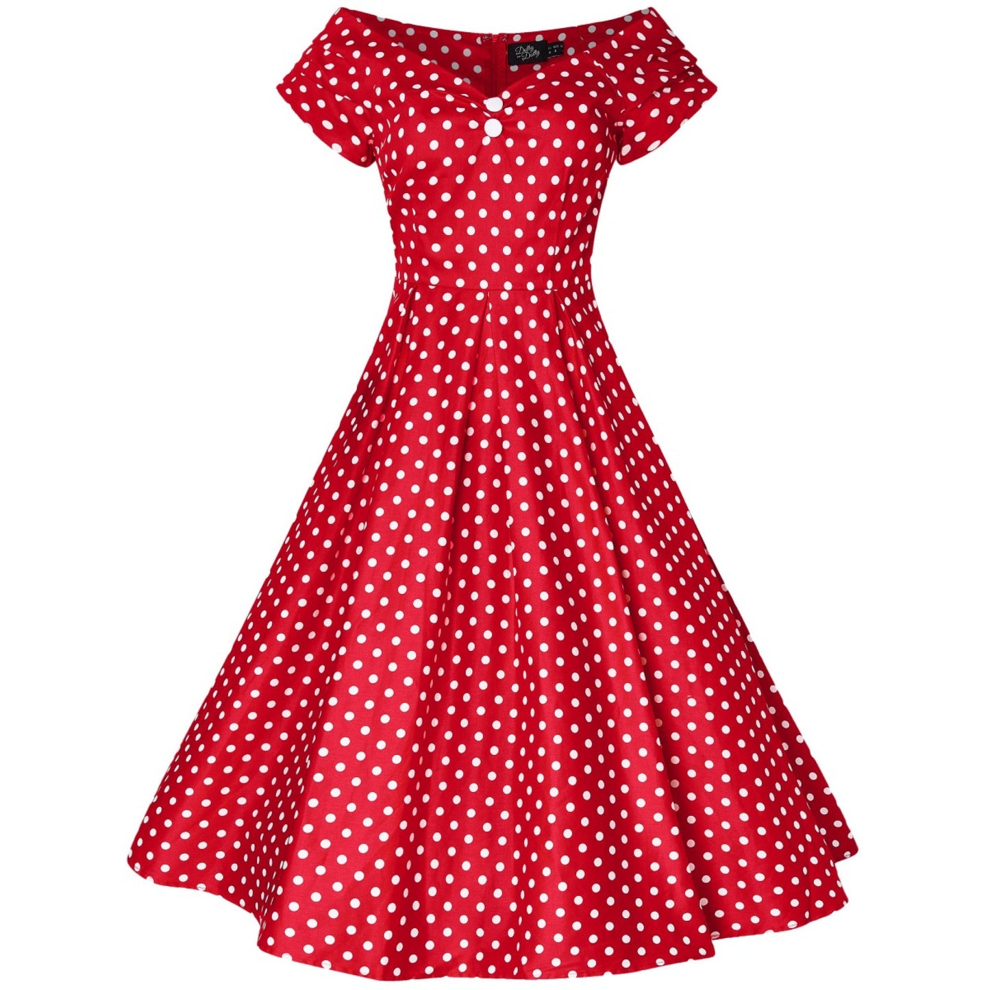 Red Lily Polka Kleid mit kleinen Punkten