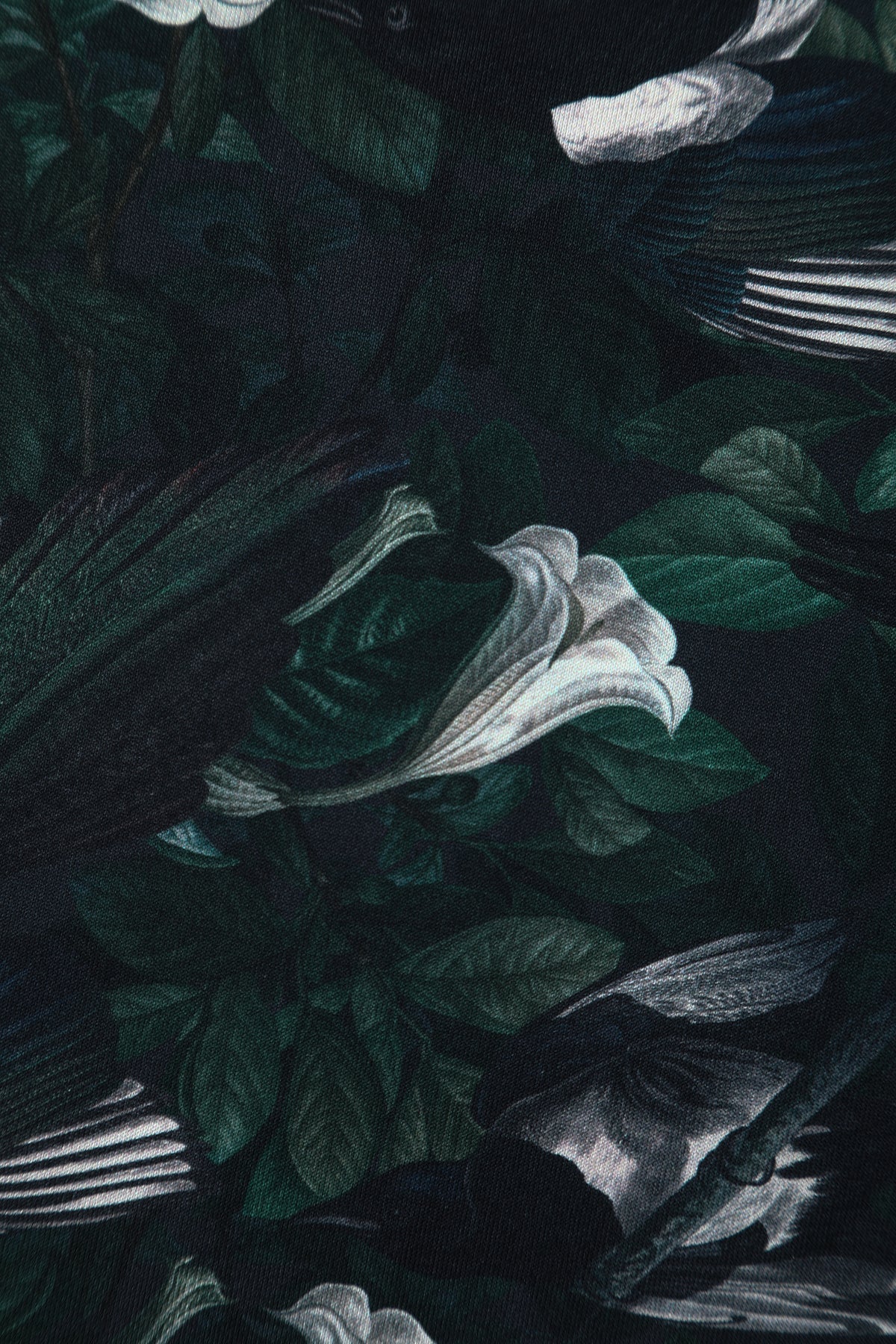 Dark Green Lily Dress - Offshoulder Kleid mit floralem Print