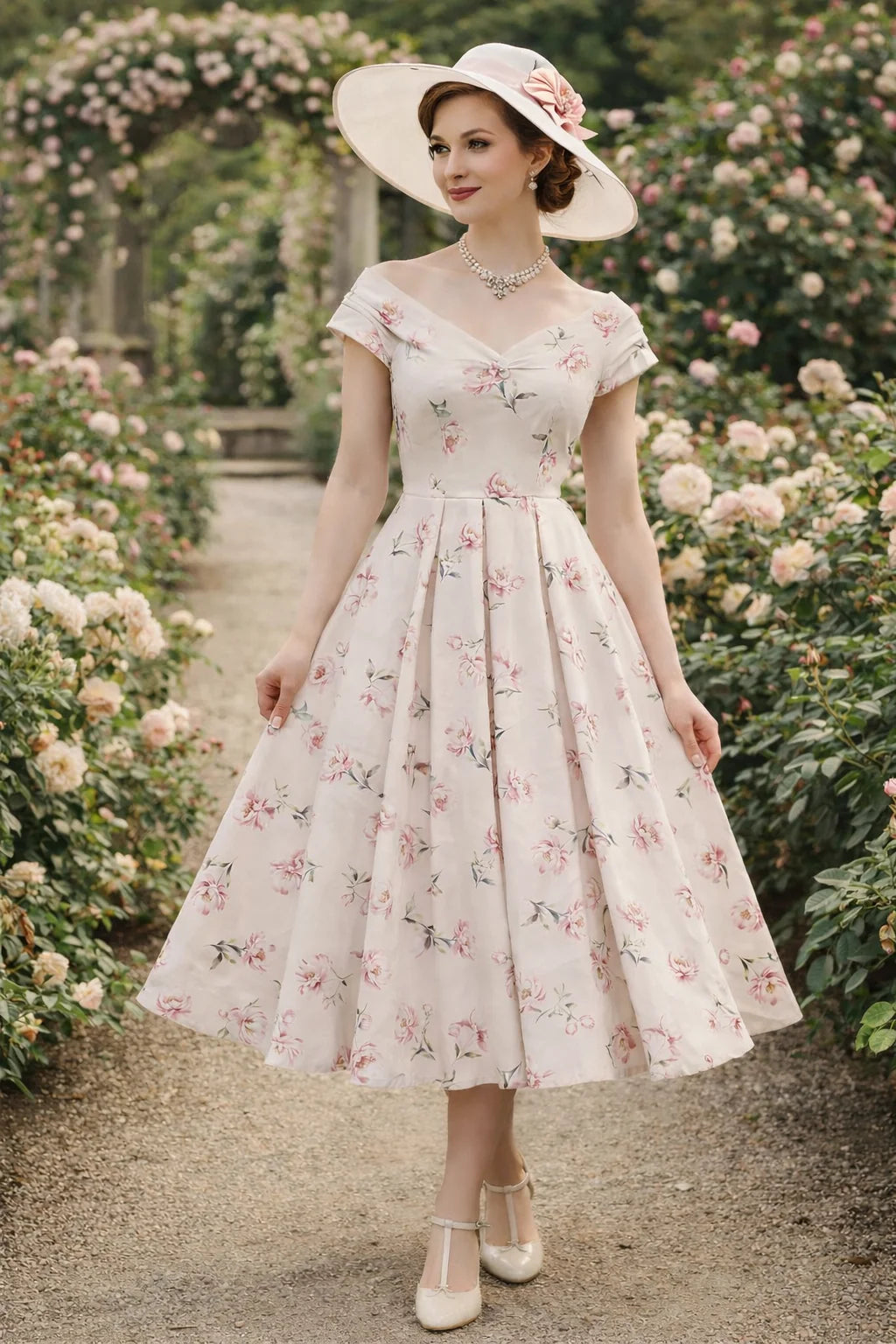 Pink Peony Dress - zartes Kleid mit Pfingstrosen
