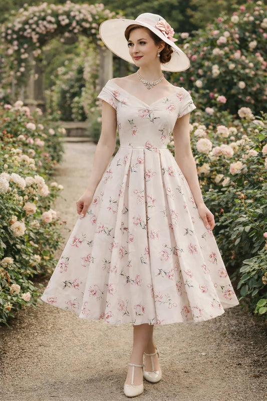 Pink Peony Dress - zartes Kleid mit Pfingstrosen