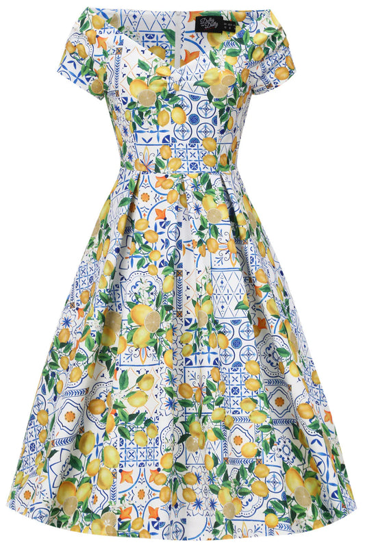 Bella Limone Zitronen-Kleid mit mediterranem Muster